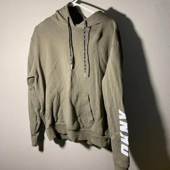 DKNY Olive green hoodie with zip side - Picture 11 of 11